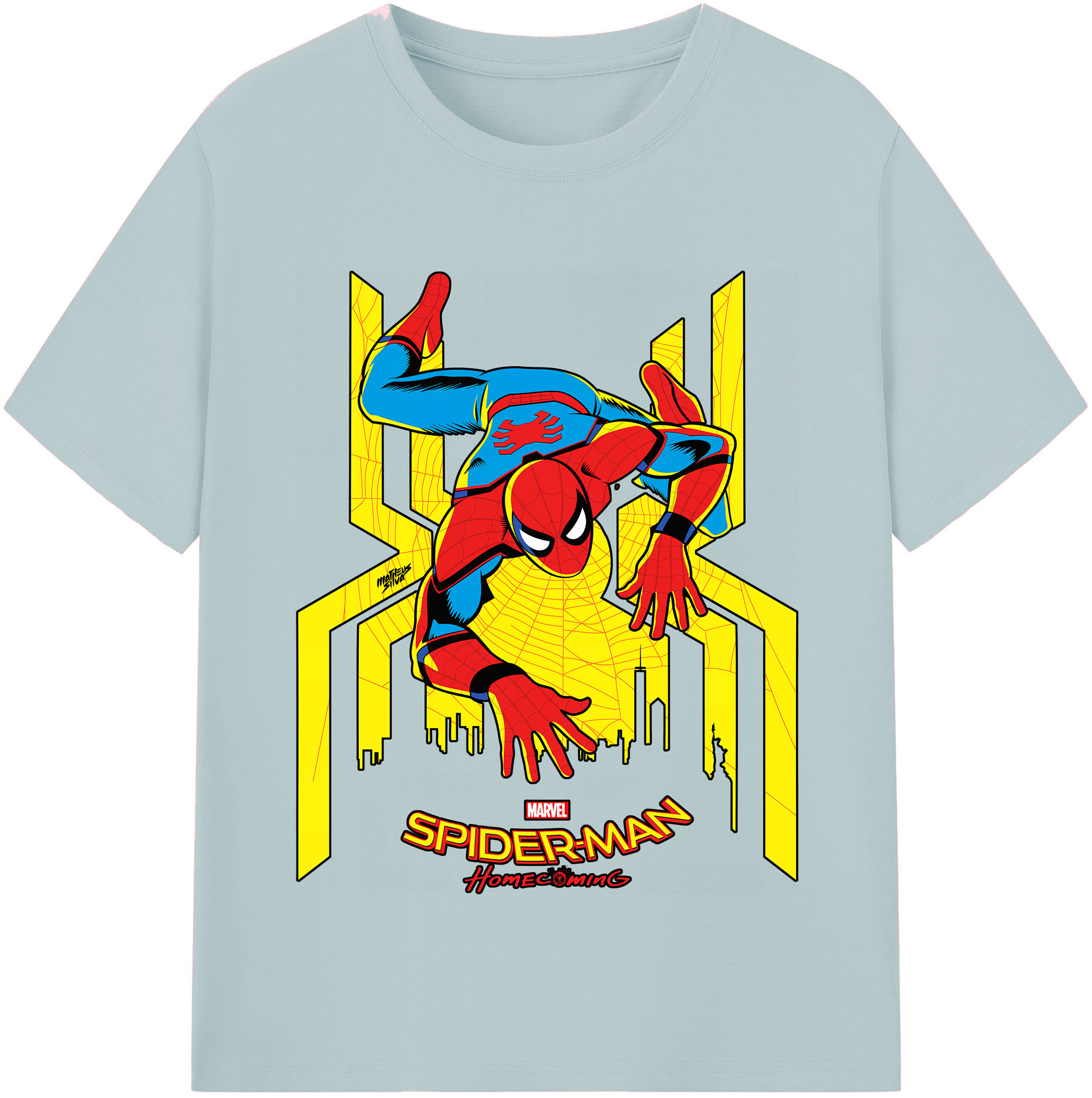 （画像用） Spider Man スパイダーマン 綿100％半袖Tシャツ（フロントプリント）